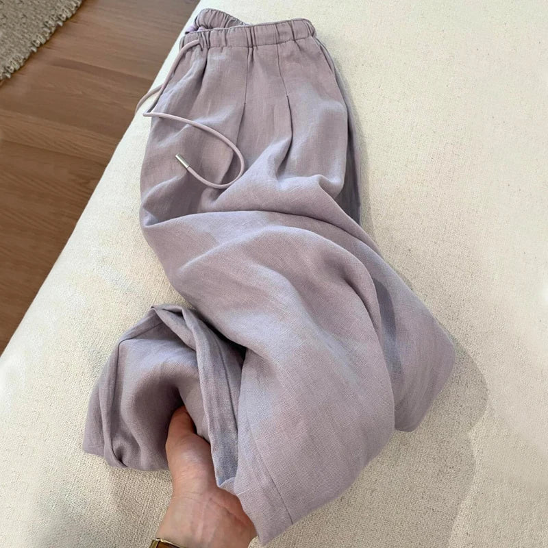 Sycamore Pants Lazy Linen Casual Pants Women's Summer 2025 New Drooping Straight Pants