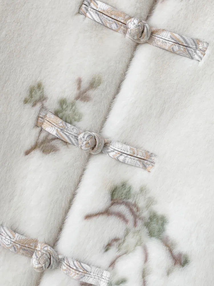 Autumn and winter long-sleeved new Chinese style Tang suit top plate button cardigan jacket elegant ladies with pockets