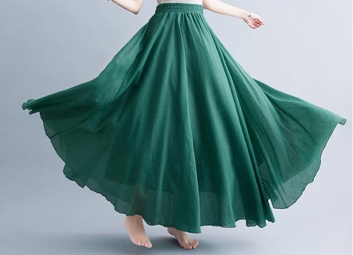 Dance Costume Women 720 Degree Chiffon Skirt Ballet Gypsy Dancer Practice Wear Assorted Long Dance Skirt Women Party Dresses