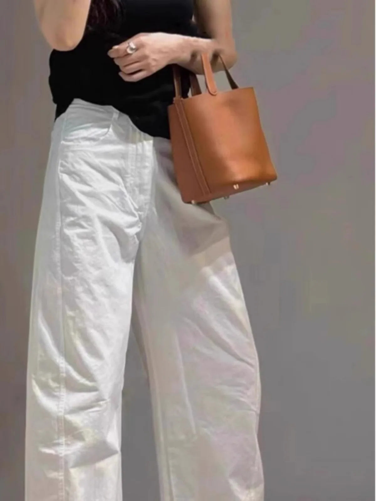 White Cotton and Linen Pants Loose Lazy Casual Pants Women's Spring and Summer Thin Straight Thin Wide-leg Pants