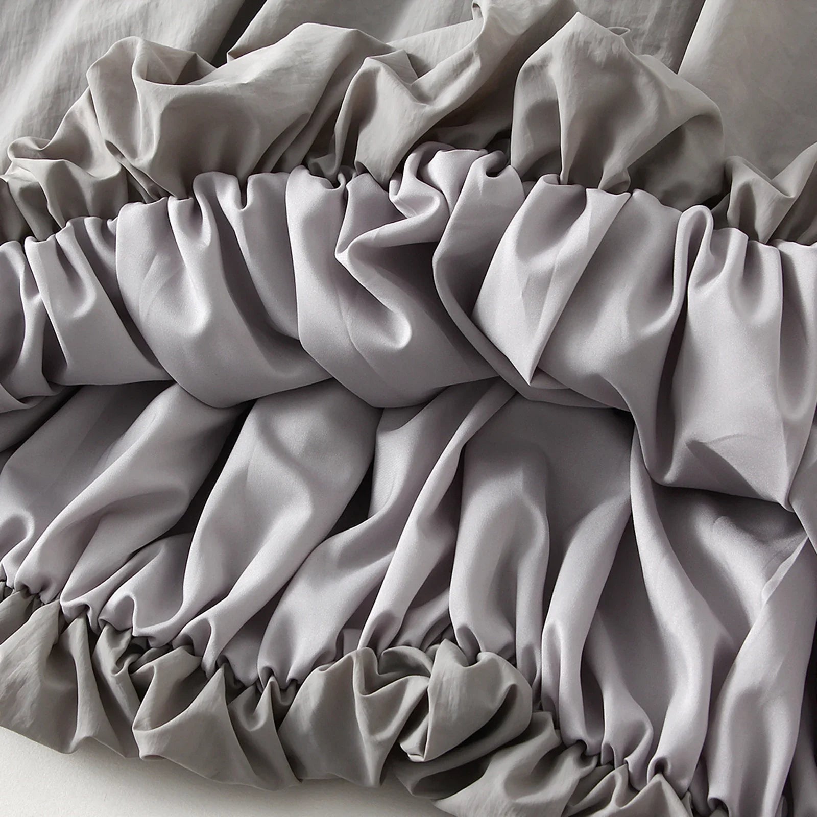 Combhasaki Women's Elegant Elastic High Waist Solid Color A-Line Pleated Puffball Hem Casual Flowy Balloon Bud Midi Skirts