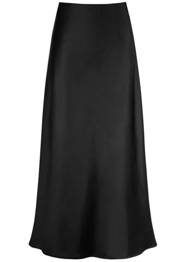 Spring Summer Women's Clothing New Style Silky Texture Forged Surface Acetic Acid Hanging High Waist Fish Tail Half Skirt Women