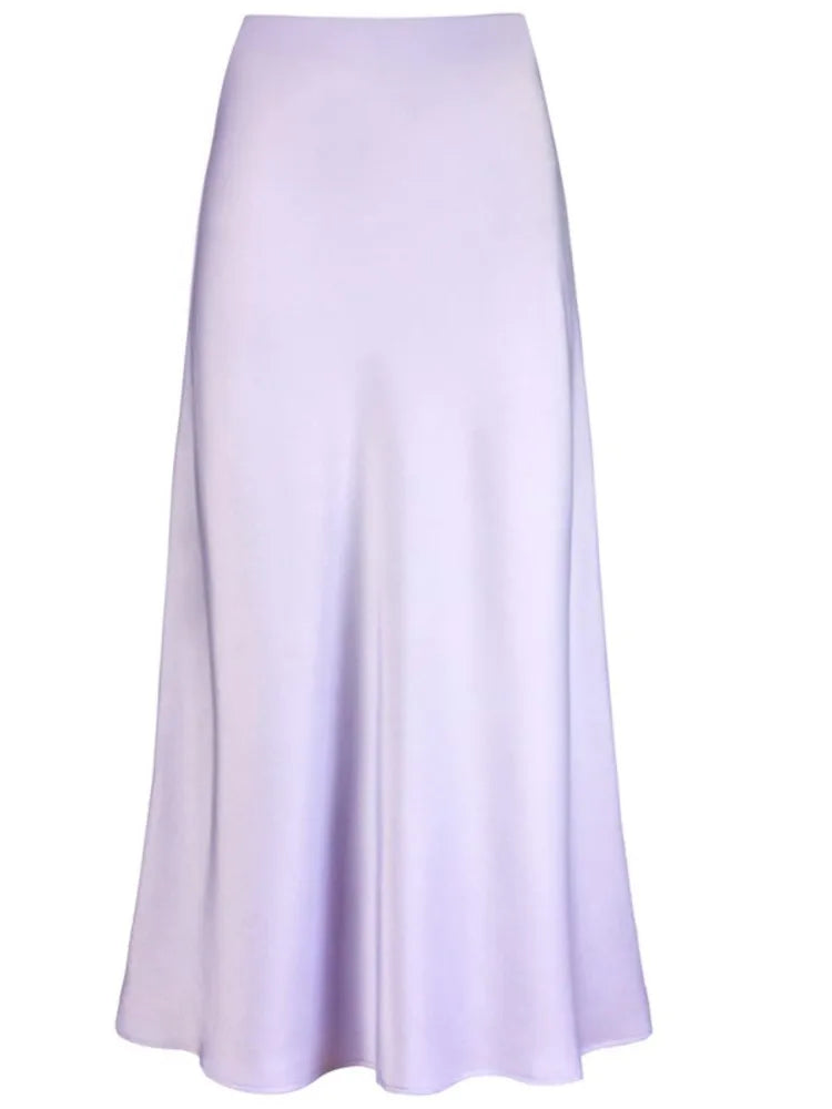 Spring Summer Women's Clothing New Style Silky Texture Forged Surface Acetic Acid Hanging High Waist Fish Tail Half Skirt Women